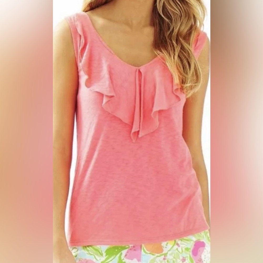 Lilly Pulitzer Shari tank top in a coral color, size L